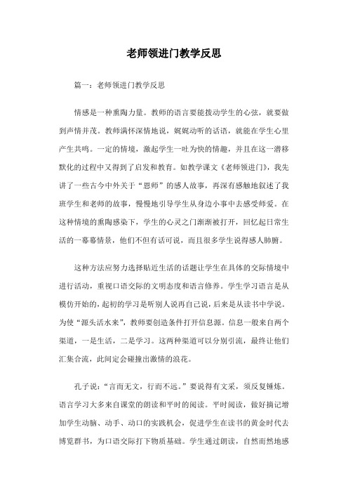 老师领进门教学反思篇一