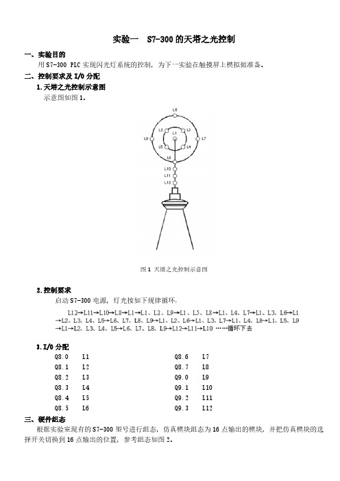 1.实验一  S7-300的天塔之光控制