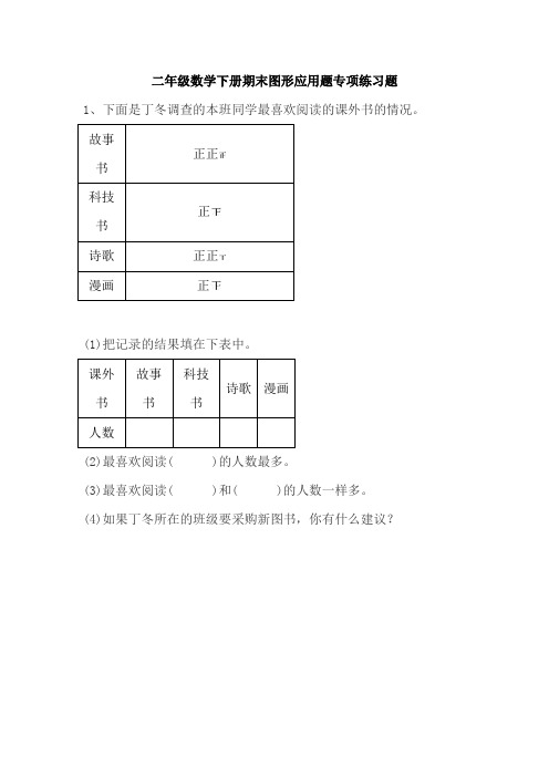 二年级数学下册期末图形应用题专项练习题