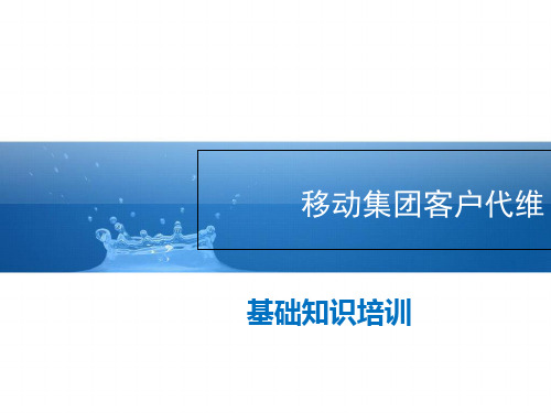 某集团客户代维基础知识培训教材