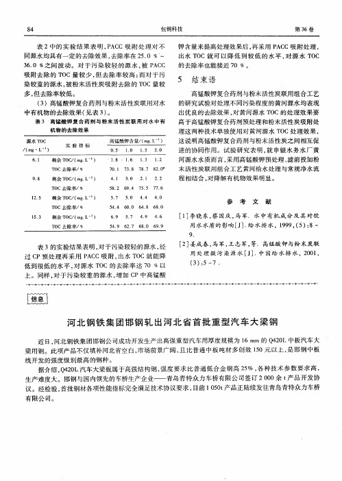 河北钢铁集团邯钢轧出河北省首批重型汽车大梁钢