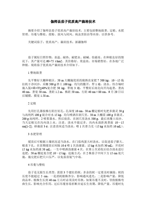 伽师县茄子优质高产栽培技术