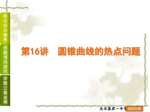 高考数学(文科)二轮专题复习优质课件：第16讲 圆锥曲线的热点问题