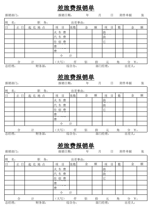 差旅费报销单