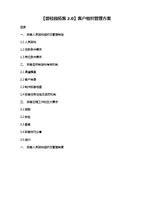 碧桂园拓客户组织管理方案