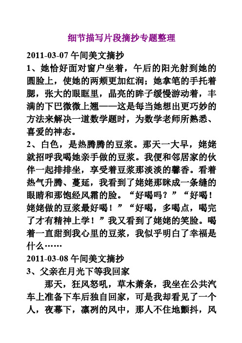 细节描写片段摘抄专题整