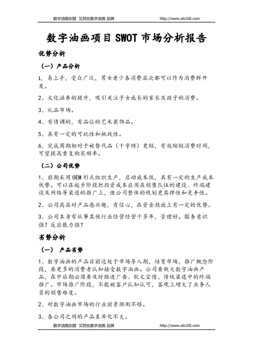 数字油画项目可行性SWOT分析报告