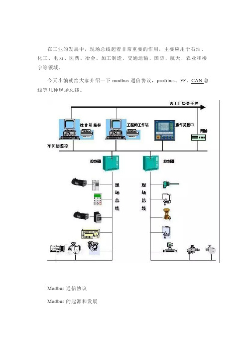 modbus通信协议,profibus、FF、CAN总线等几种现场总线知识合集