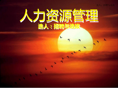 人力资源管理-选人：招聘与选拔(PPT35页)