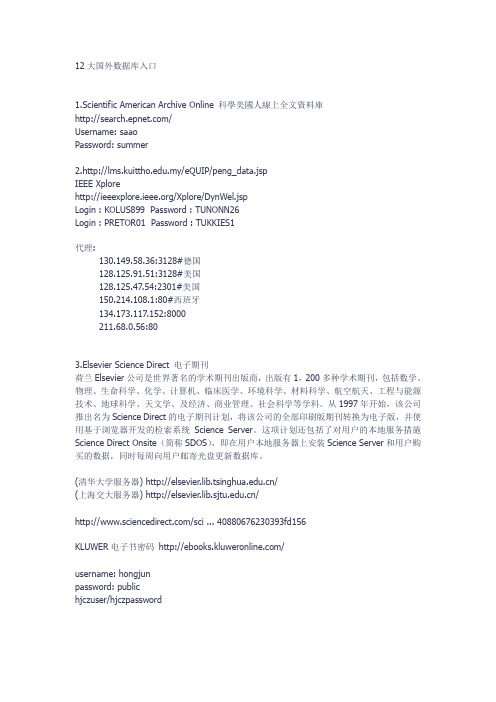 12大国外数据库入口