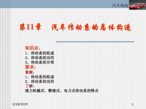 汽车构造课件11汽车传动系统总成精品名师资料