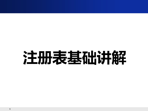 注册表基础讲解