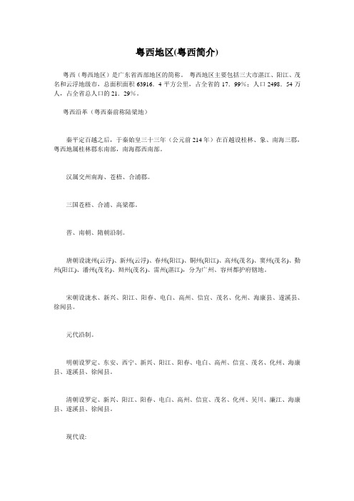 粤西地区(粤西简介)