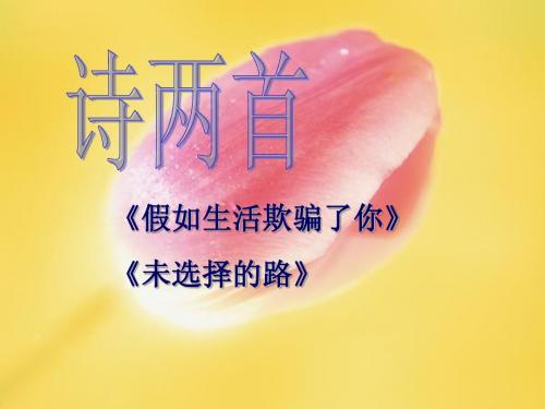语文：《诗两首·假如生活欺骗了你·未选择的路》ppt课件(人教新课标七年级下册)