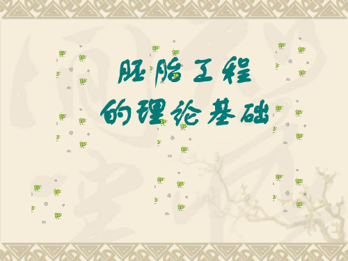胚胎工程的理论基础(公开课)