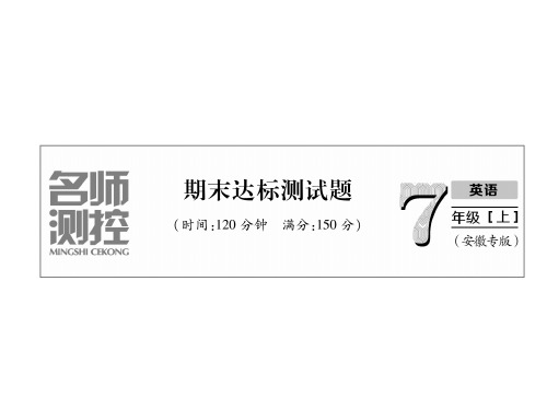 秋七年级英语(安徽)上册课件 ：期末达标测试题 (共32张PPT)