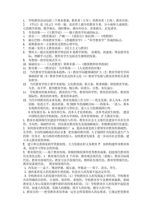 教育学考点总结