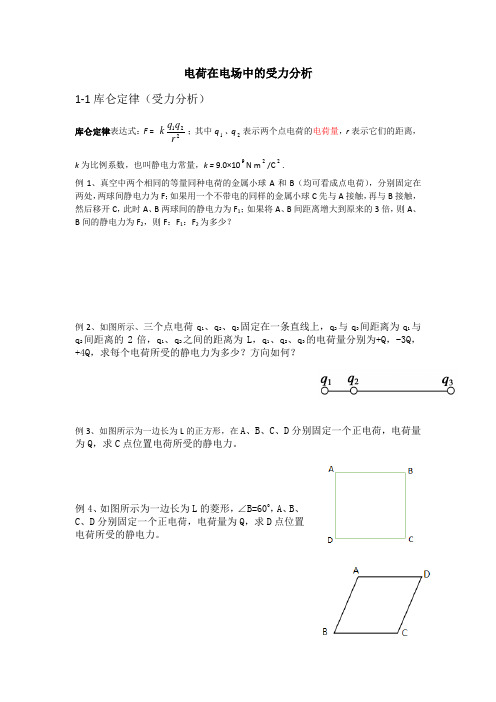 电荷在电场中的受力分析