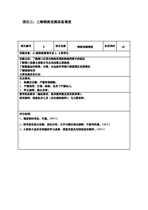 物流地理项目三