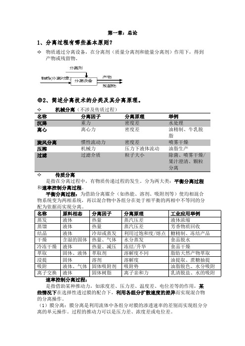 (完整)食品分离技术思考题汇总,推荐文档