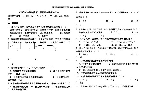 (鲁教版五四制)初三化学下学期期末综合练习试题一