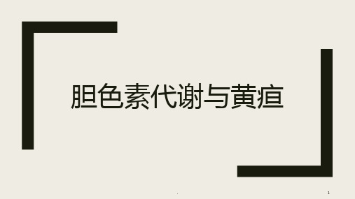 胆色素代谢与黄疸PPT课件