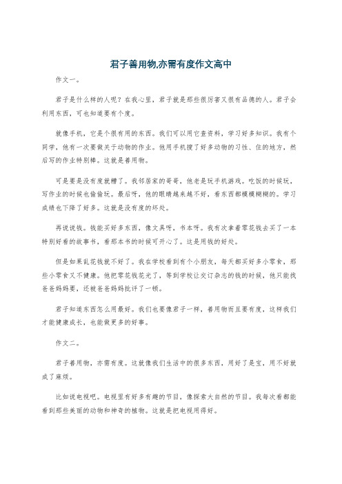 君子善用物,亦需有度作文高中