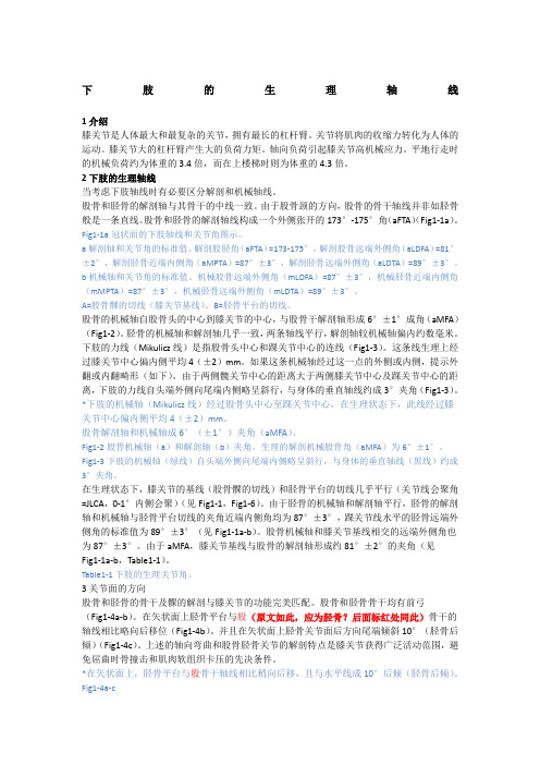 下肢的生理轴线