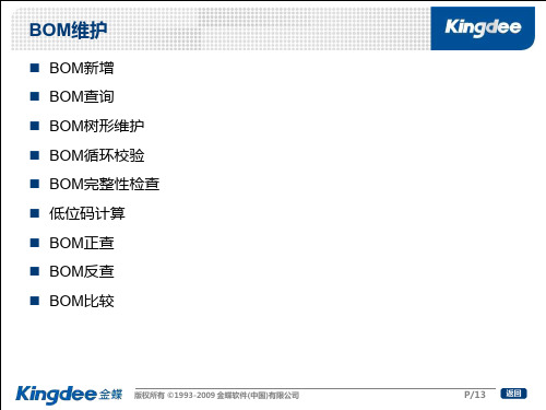 金蝶生产数据管理_BOM维护