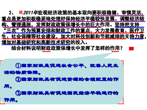 财政作用主观题