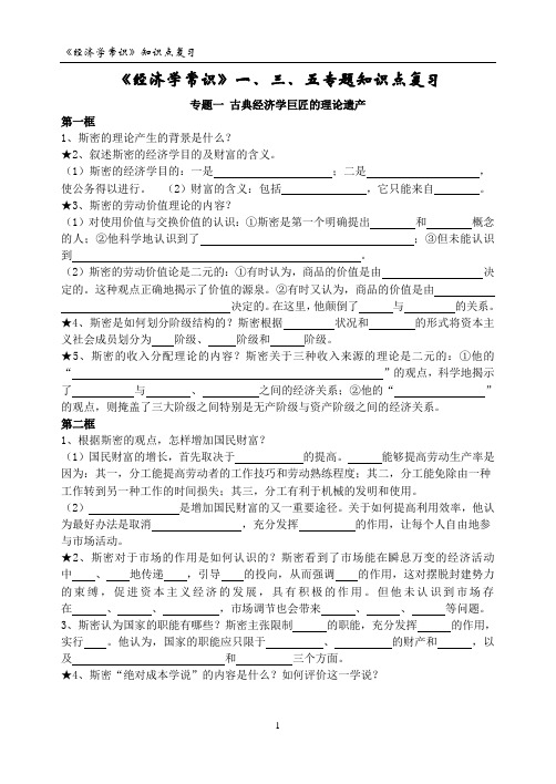 经济学常识知识点