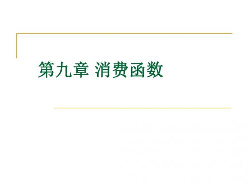 宏观经济学第9章 消费函数