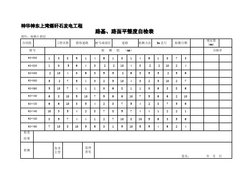 11路面平整度检测表