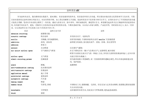 涂料英语ABC