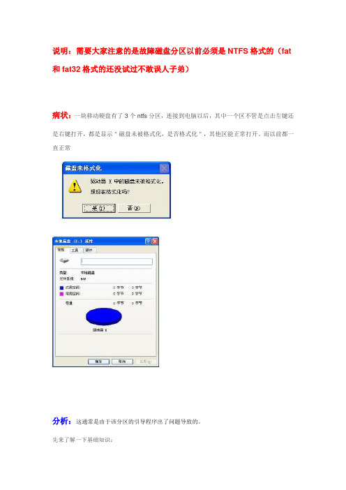 用winhex解决ntfs格式＂磁盘未被格式化,是否格式化“ 并且磁盘格式为RAW