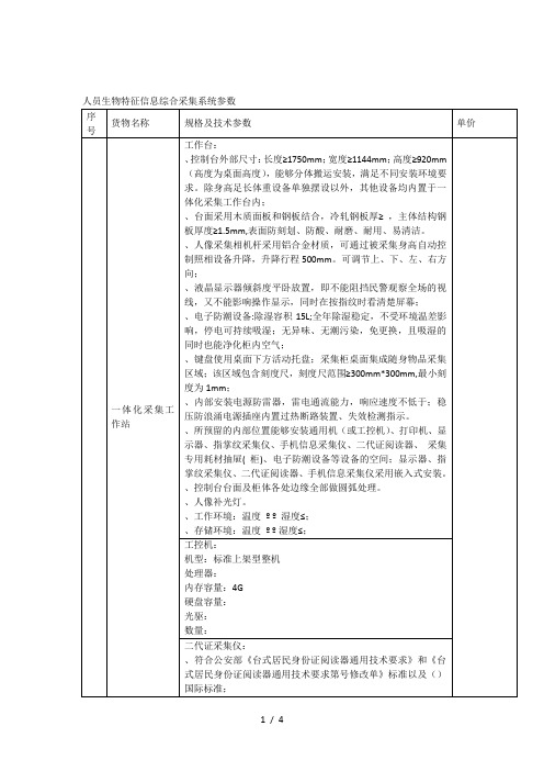单一来源采购项目需求