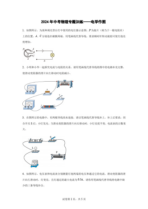 2024年中考物理专题训练——电学作图