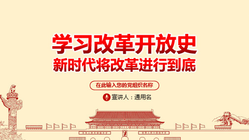 党支部学习改革开放史新时代将改革进行到底ppt课件
