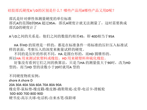 邵氏硬度A-D测量区别