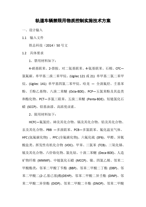 轨道车辆禁限用物质控制实施技术方案