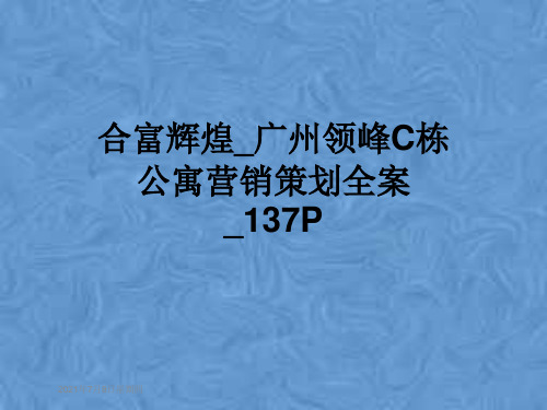 合富辉煌_广州领峰C栋公寓营销策划全案_137P