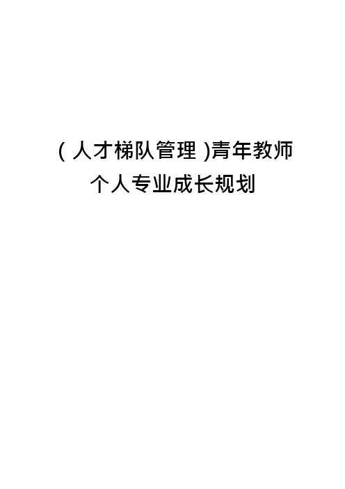 (人才梯队管理)青年教师个人专业成长规划
