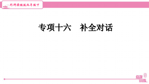 最新外研版中考英语复习训练专项十六 补全对话
