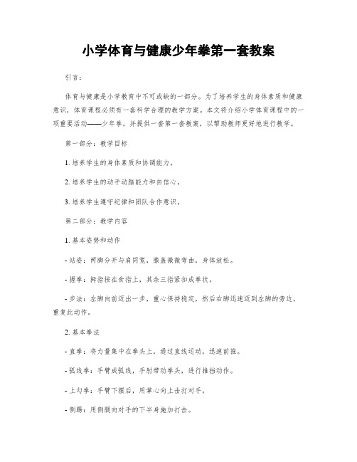小学体育与健康少年拳第一套教案