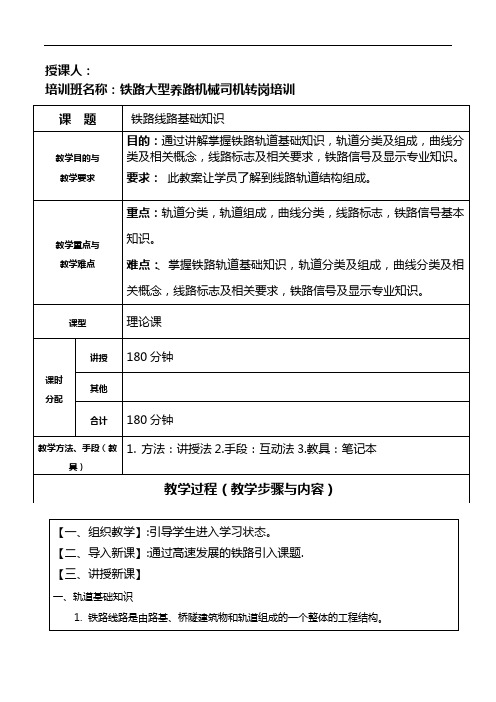 理论~铁路线路基础知识