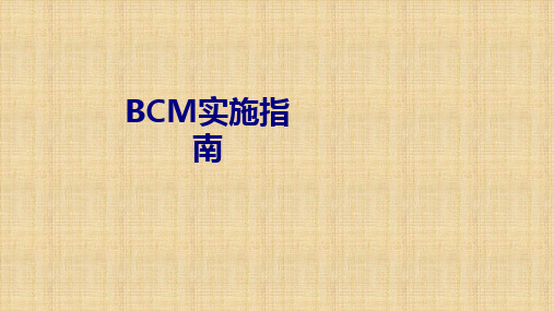 BCM实施指南讲义