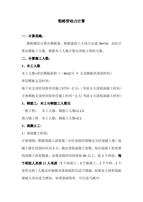 粗略劳动力计算