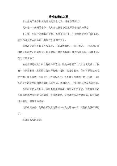清淡的景色之夏_小学作文