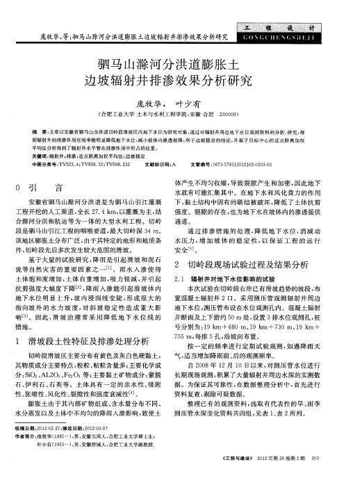 驷马山滁河分洪道膨胀土边坡辐射井排渗效果分析研究
