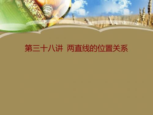 2013届高考数学考点回归总复习《第三十八讲 两直线的位置关系》课件